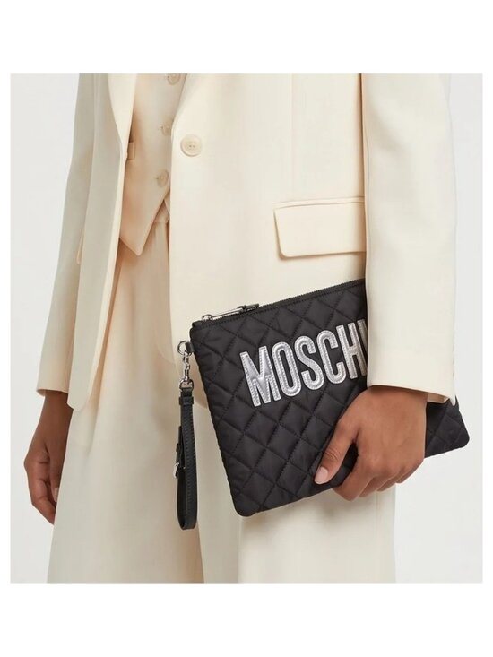 Moschino Handbags - New 💯 Authentic Moschino quilted logo clutch bag